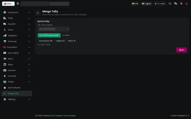 Fusion screenshot: Merge Tally