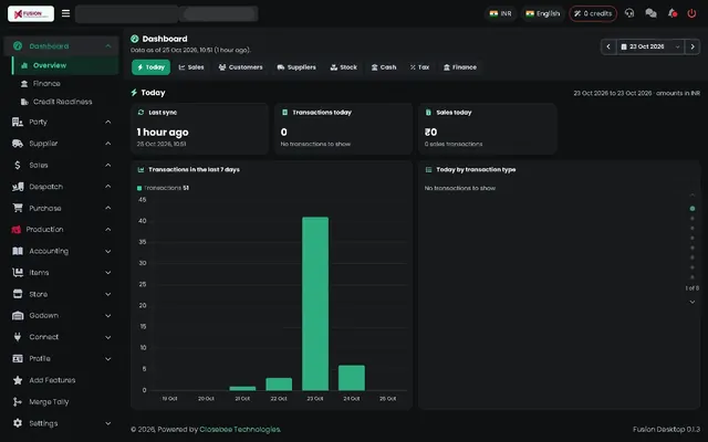 Fusion screenshot: Today at a glance
