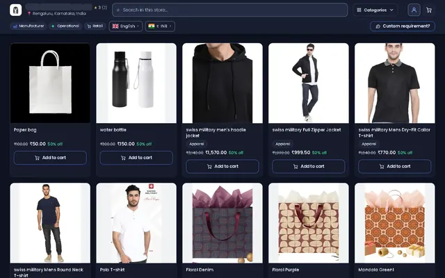 Fusion screenshot: Your storefront