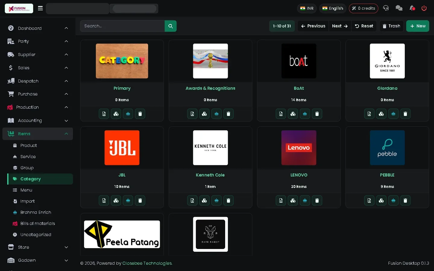 Category list