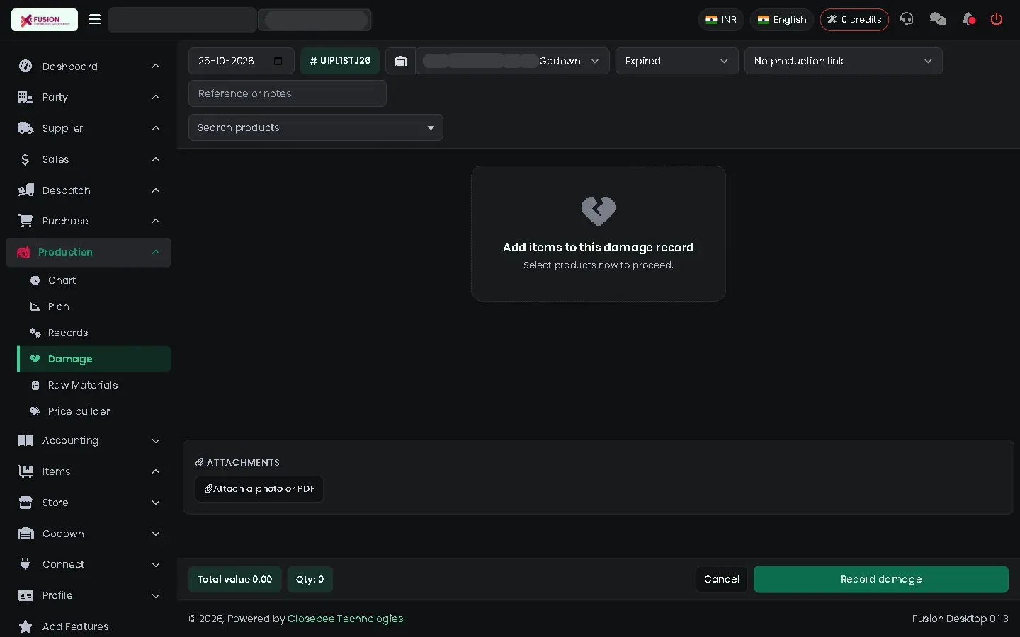 New damage form