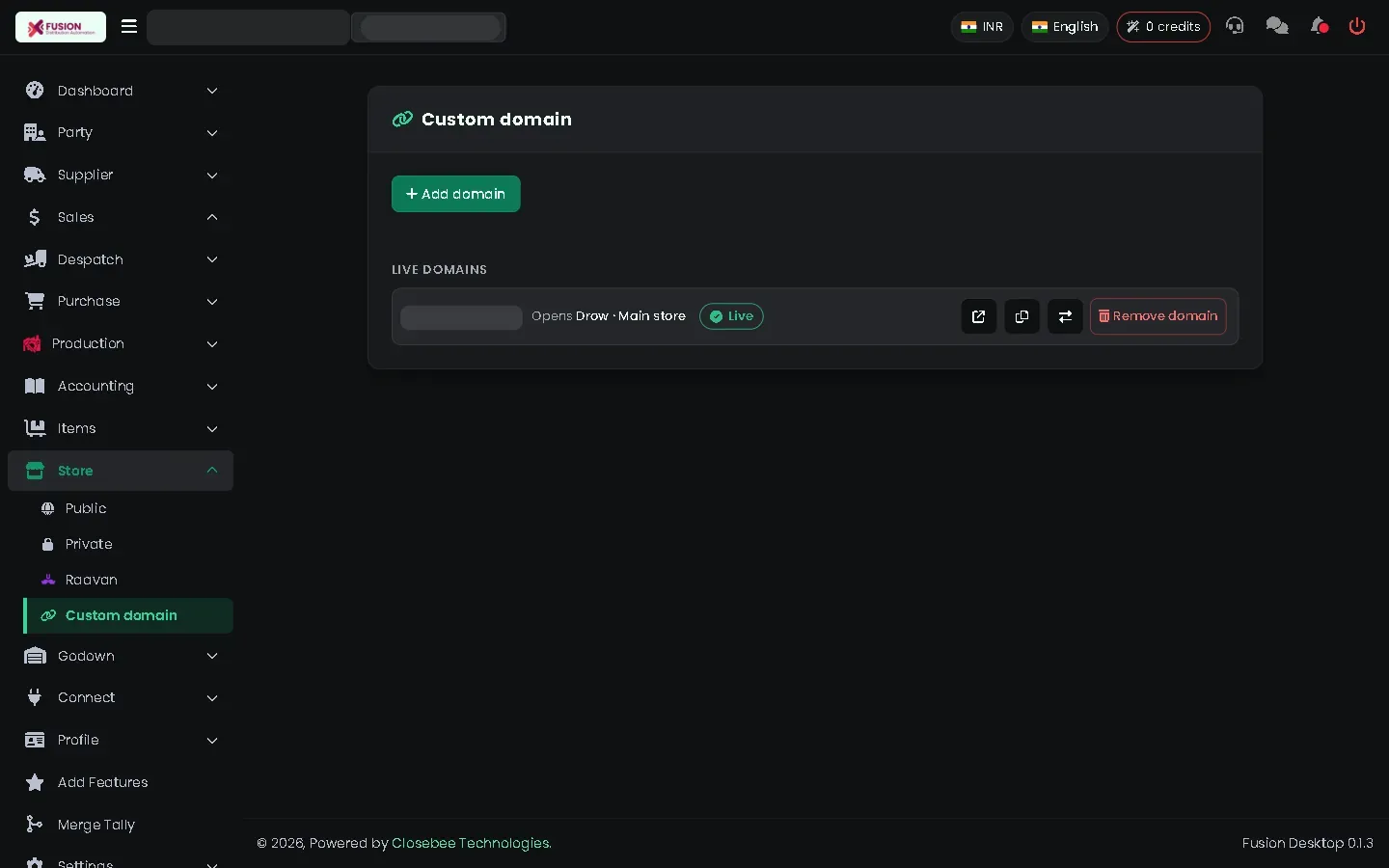 Custom domain page