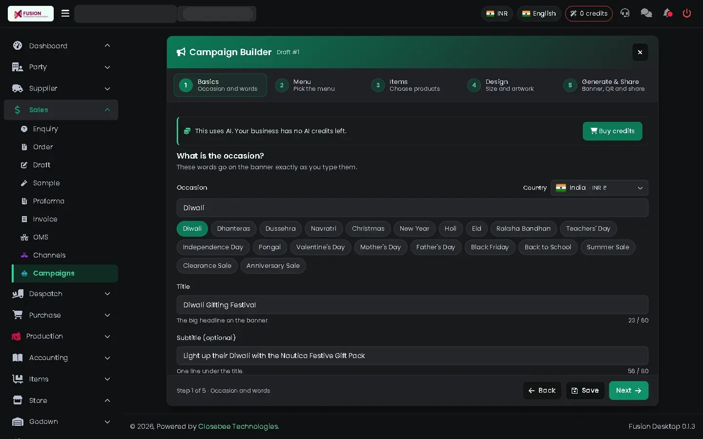 Draft campaign open at Basics