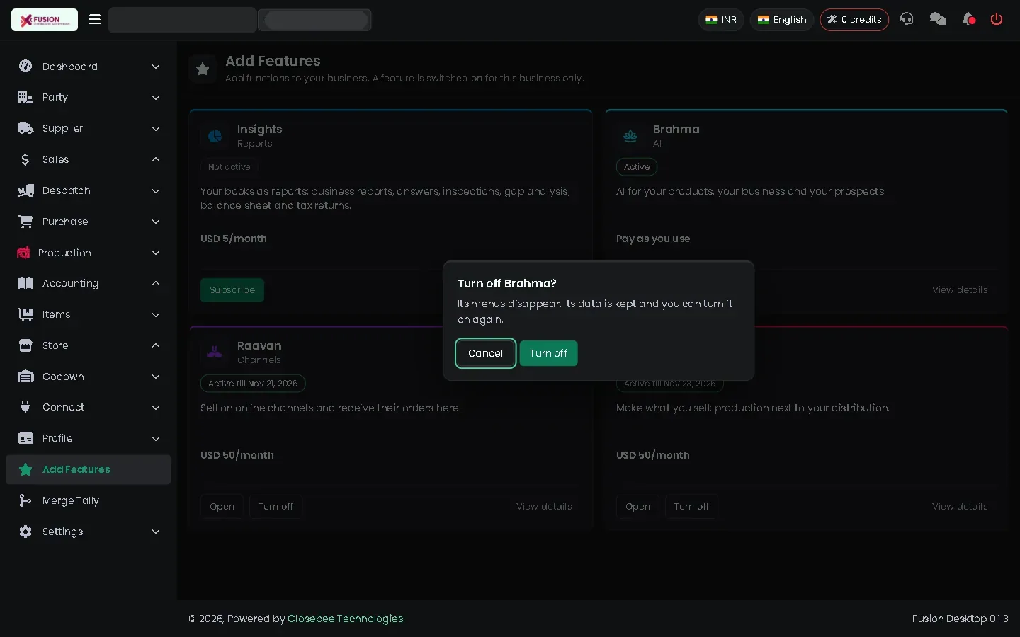 Turn off confirmation dialog