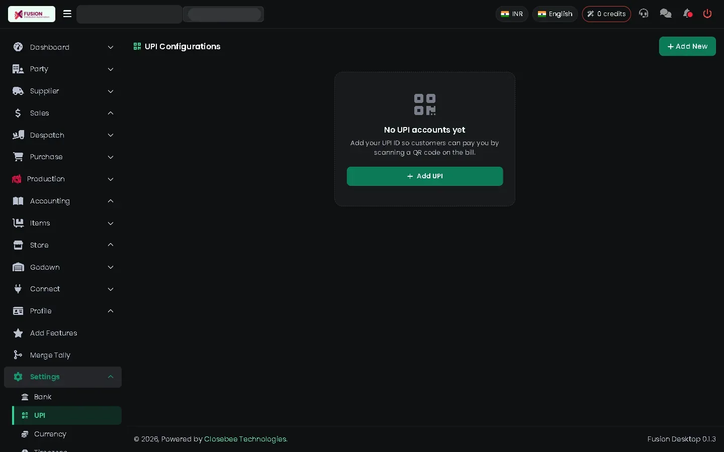 UPI settings