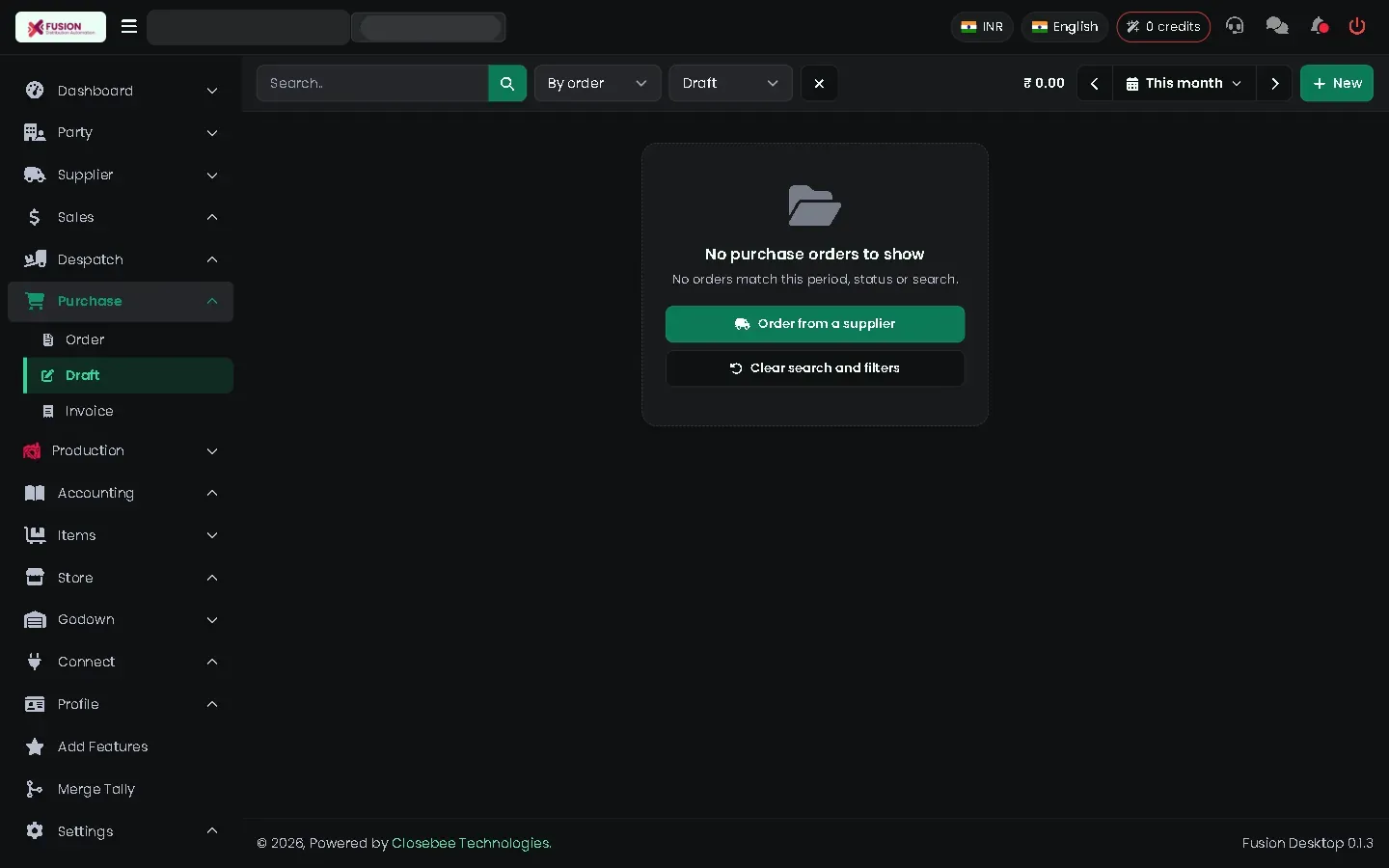 Purchase drafts list
